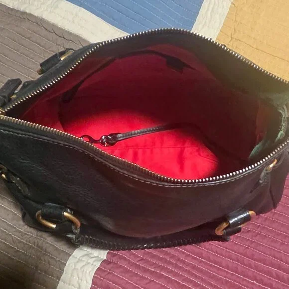 Dooney & Bourke Black Florentine Satchel Purse Bag Very Good Condition - Picture 6 of 7